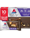 Atkins Endulge Caramel Nut Chew Bar, Dessert Favorite, 1g Sugar, Good Source of Fiber, 10 Count