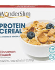 WonderSlim Protein Cereal, Cinnamon, Zero Sugar, Gluten Free, Keto Friendly & Low Carb (7ct)