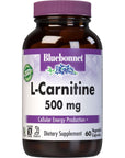 BlueBonnet L-Carnitine 500 mg Vitamin Capsules, White, 60 Count