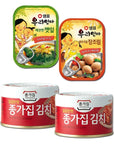 KOREAC_Korean Side Dish Set  Korean Canned Kimchi_Cabbage 564oz 160g 2pack  Quail Eggs In Soy Sauce 458oz130g  Sesame Leaves in Soy Sauce 247oz 70g _for camping fishing climbing