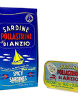 Pollastrini Italian Spicy Sardines in Olive Oil  Premium Quality Gourmet Sardines  Wild Caught in the Mediterranean Sea  35oz 100g tin can Pack of 1