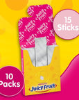 Juicy Fruit Gum (10 Pack) JUICY FRUIT & STARBURST Strawberry Chewing Gum Bulk Pack, 15 Stick