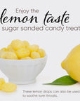 Claeys Sanded Lemon Drops Candy  Bulk Candy Lemon Drops Hard Candy  2 Pounds  Christmas Candy  Ideal for Holidays Sour Candy Lovers  Lemon Flavor