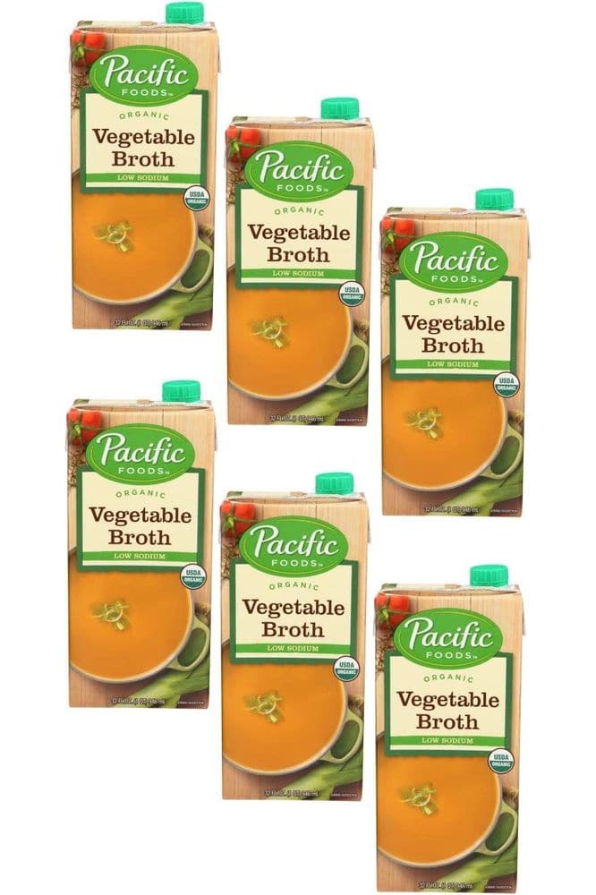 Pacific Broth, Vegetable, Organic, Low Sodium, 32 Oz (Pack of 6)