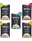 Wella Cereal Oatmeal Alternative GlutenFree Breakfast Hot Cereal GrainFree Paleo Organic Vegan High Protein Superfood PlantBased NonGMO Low in Net Carbs SingleServe Packets Flavor Variety Sampler 10 Count 2 of Each Flavor 16 oz Packets