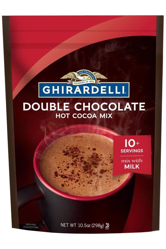 Ghirardelli Chocolate Company Hot Chocolate Pouch, Double Chocolate, 10.5 Ounce