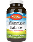 Carlson - Inflammation Balance, Balanced Omega-3 & Omega-6 Ratio, with D3, Norwegian, Wild-Caught Fish Oil Supplement with Fatty Acids, Sustainably Sourced Fish Oil Capsules, 180 Softgels