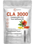 Micro Ingredients CLA Supplements 3000mg Per Serving | 300 Softgels, Made with 80% CLA from Non-GMO Safflower Oil, Active Conjugated Linoleic Acid