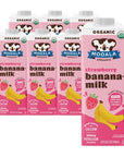 Mooala  Organic Strawberry Bananamilk 32 fl oz Pack of 6  ShelfStable NonDairy NutFree GlutenFree PlantBased Beverage with No Added Sugar