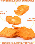 Drybox Dried Persimmons, Persimmon Chips Sliced No Sugar Added Fruit Snacks, Exotic Fruit Non-GMO | Unpeeled, with the Rind | Keto and Paleo Snack Naturally Sweet 1.2 oz per pack,  3 Pack