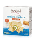 Jovial Organic Sourdough Einkorn Everything Crackers - Sourdough Crackers for Cheese Platter, Made with Einkorn, USDA Organic, Non-GMO - 4.5 Oz