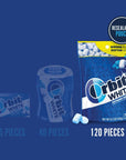 ORBIT Gum WHITE Peppermint Sugar Free Chewing Gum 85 Ounces Resealable Bag 120 Pieces 8 Pack