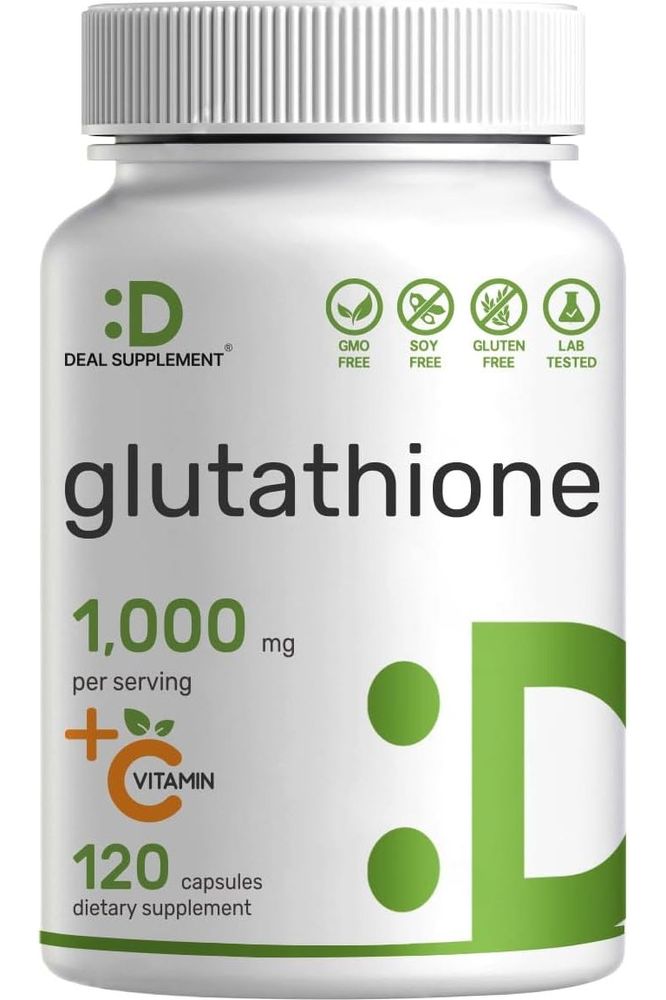 Glutathione Supplement 1,000mg Per Serving - Plus Vitamin C 500mg - 120 Capsules