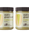 Nutty Gourmet Pistachio Nut Butter Spread - Pistachio Paste - No Added Sugar - All Natural - Peanut Free - Vegan - California Grown Pistachios - Keto Snack - Gluten Free (10oz, 2 Pack)