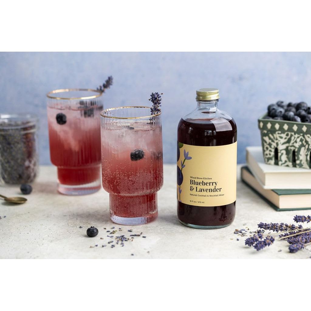 Wood Stove Kitchen  Blueberry  Lavender Mix  Cocktail  Mocktail Mixer  Natural Craft Syrup with Tasty Flavors  Concentrated  Alcohol Free  Aromatic Honey 16 oz