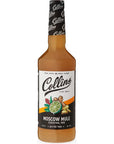 Collins Moscow Mule Mix Made With Lime Juice and Real Sugar With Natural Flavors Classic Cocktail Recipe Ingredient Bartender Mixer Drinking Gifts Home Cocktail bar 32 fl oz