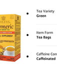 Hyleys Turmeric with Green Tea Ginger  Lemon Flavor  Natural Antioxidant Blend  25 Tea Bags