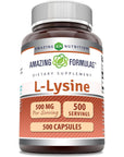 Amazing Formulas L-Lysine Supplement | 500 Mg | Non-GMO, Gluten Free