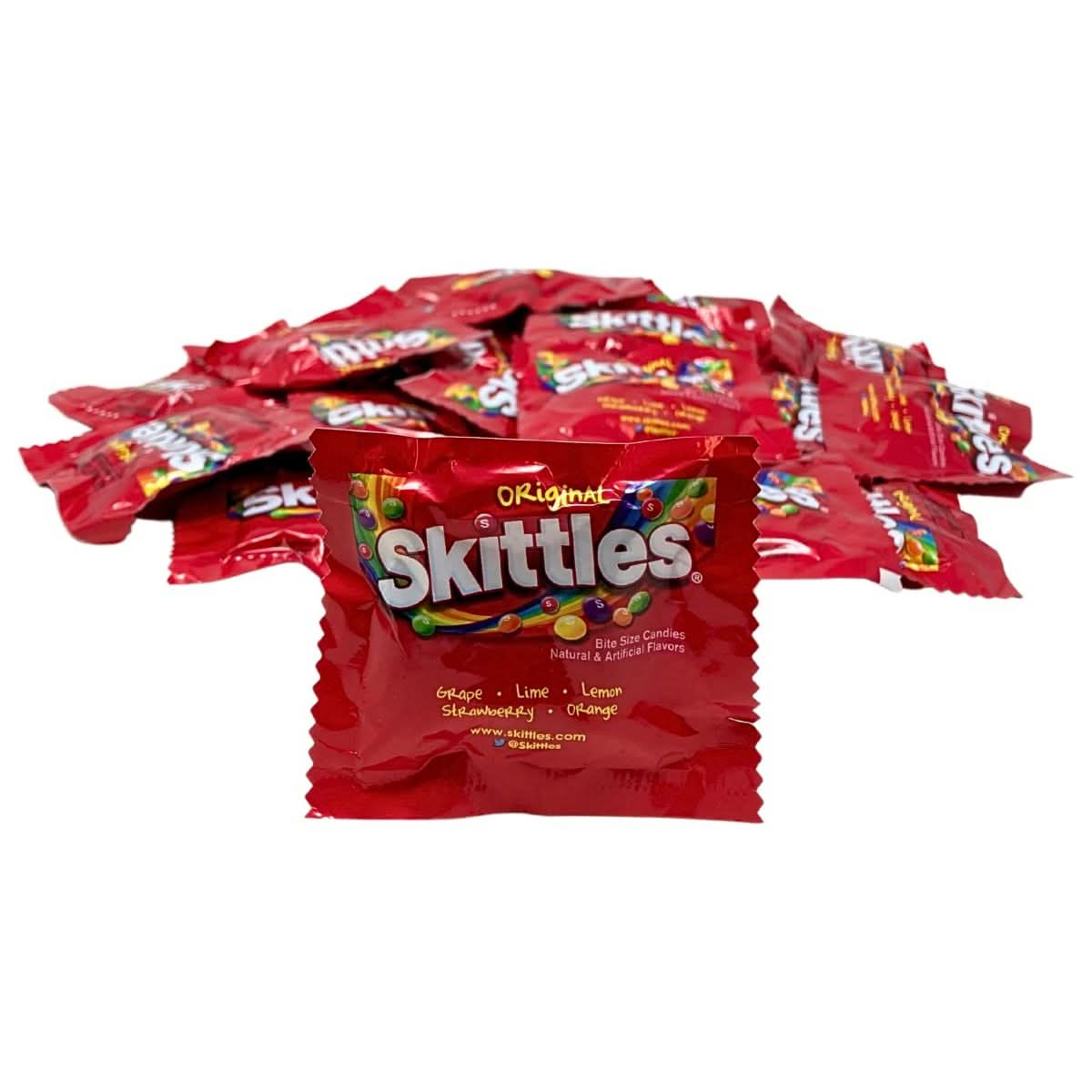 Skittles Original Flavor Candy Coated Fruit Chew Fun Size 1 Lbs Individually Wrapped Bulk Party Assortment 25 Bite Size Mini Packs In Resealable Bag 16 Oz