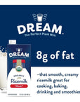 Dream Organic Whole Rice Milk Vegan Dairy Alternative LactoseFree Shelf Stable Original 32oz Pack of 6