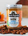 Once Again Natural Creamy Maple Almond Butter with Natural Vanilla Flavor, 16oz - Gluten Free Certified, Peanut Free, Vegan, Kosher, Paleo - Glass Jar