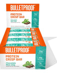 Bulletproof Chocolate Mint Chip Protein Crisp Bars, 12pk, High Protein, Low Sugar