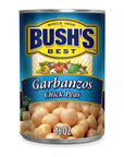 BUSHS BEST 16 oz Canned Garbanzo Beans Chickpeas Source of Plant Based Protein and Fiber Vegetarian Low Fat Gluten Free Pack of 12