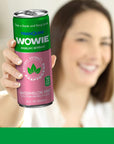 Wowie  Infused Sparkling Beverage for Stress and Anxiety Relief  AllNatural Low Calorie  Nonalcoholic  Herbal Adaptogens Drink  12oz Sleek Can