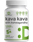 Kava Kava Supplement 750mg Per Serving - 240 Capsules