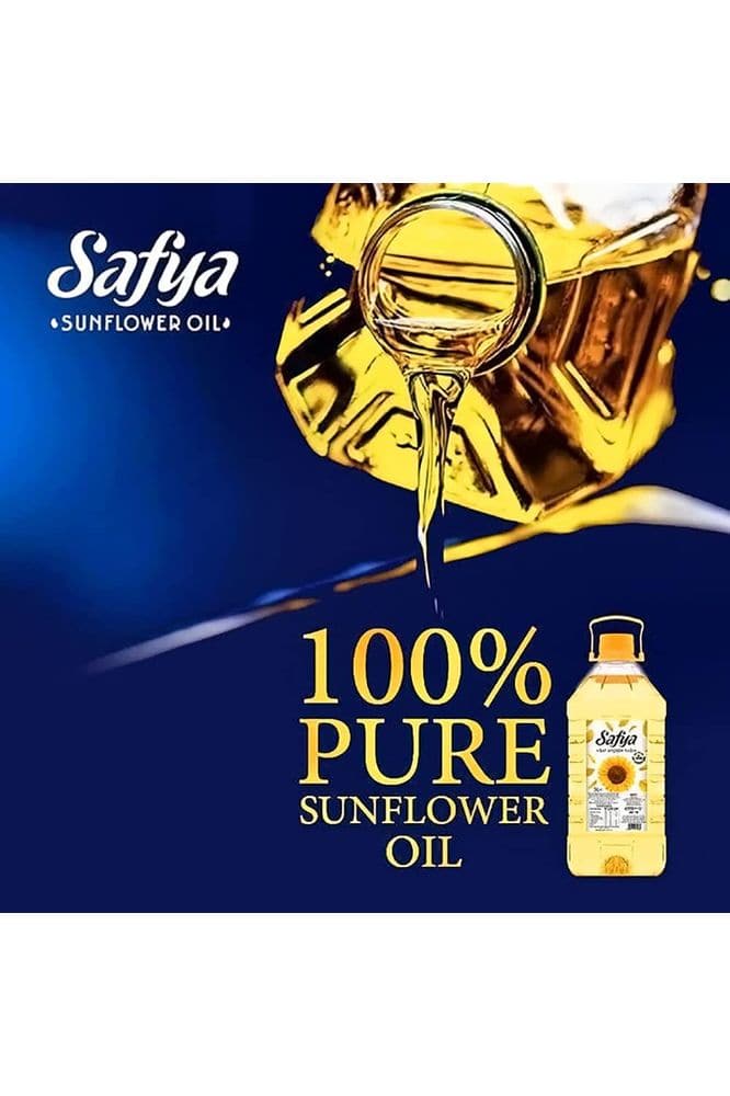 Safya - 100% Pure Sunflower Oil, (2 L) 67.6 Fl Oz