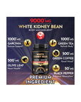 6in1 White Kidney Bean Extract 30:1 Capsules - 12050Mg 60 Counts 2 Months - with Garcinia Cambogia, Green Tea, Olive Leaf, Green Coffee Bean & Black Pepper - Body Health, Strength & Immune Support - Whlsome - Olive Oil