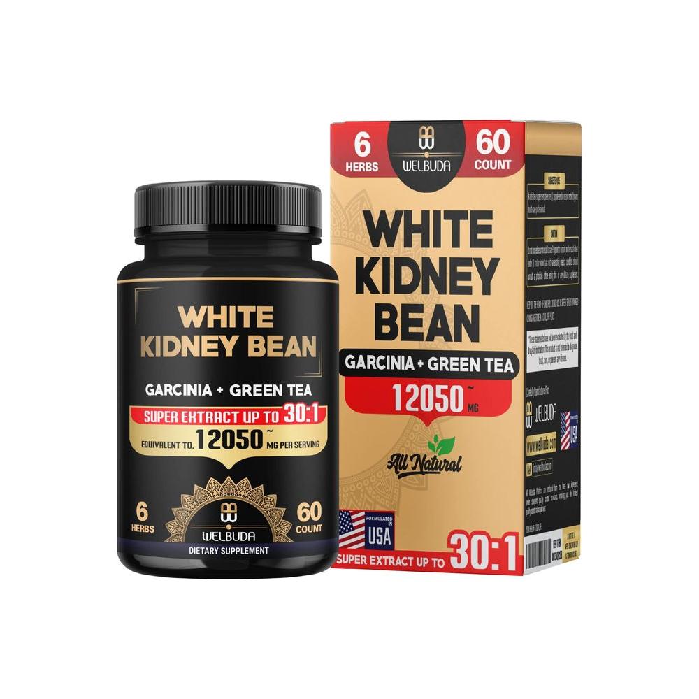 6in1 White Kidney Bean Extract 30:1 Capsules - 12050Mg 60 Counts 2 Months - with Garcinia Cambogia, Green Tea, Olive Leaf, Green Coffee Bean &amp; Black Pepper - Body Health, Strength &amp; Immune Support - Whlsome - Olive Oil