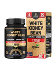 6in1 White Kidney Bean Extract 30:1 Capsules - 12050Mg 60 Counts 2 Months - with Garcinia Cambogia, Green Tea, Olive Leaf, Green Coffee Bean & Black Pepper - Body Health, Strength & Immune Support - Whlsome - Olive Oil