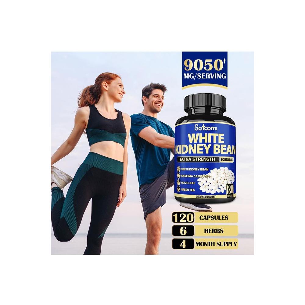 6in1 White Kidney Bean Extract Capsules 9050 Mg - with Garcinia Cambogia, Olive Leaf, Green Coffee Bean &amp; More - Energy, Immune Support &amp; Body Form Management for Women &amp; Men - 120 Count - Whlsome - Olive Oil