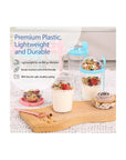 6pack of Chefs Path Overnight Oats Containers with Lids and Spoons 14 oz Capacity Airtight Plastic Large Jars for Milk Cereal and Fruit Yogurt Parfait Cups with Lids - Whlsome - Cereal