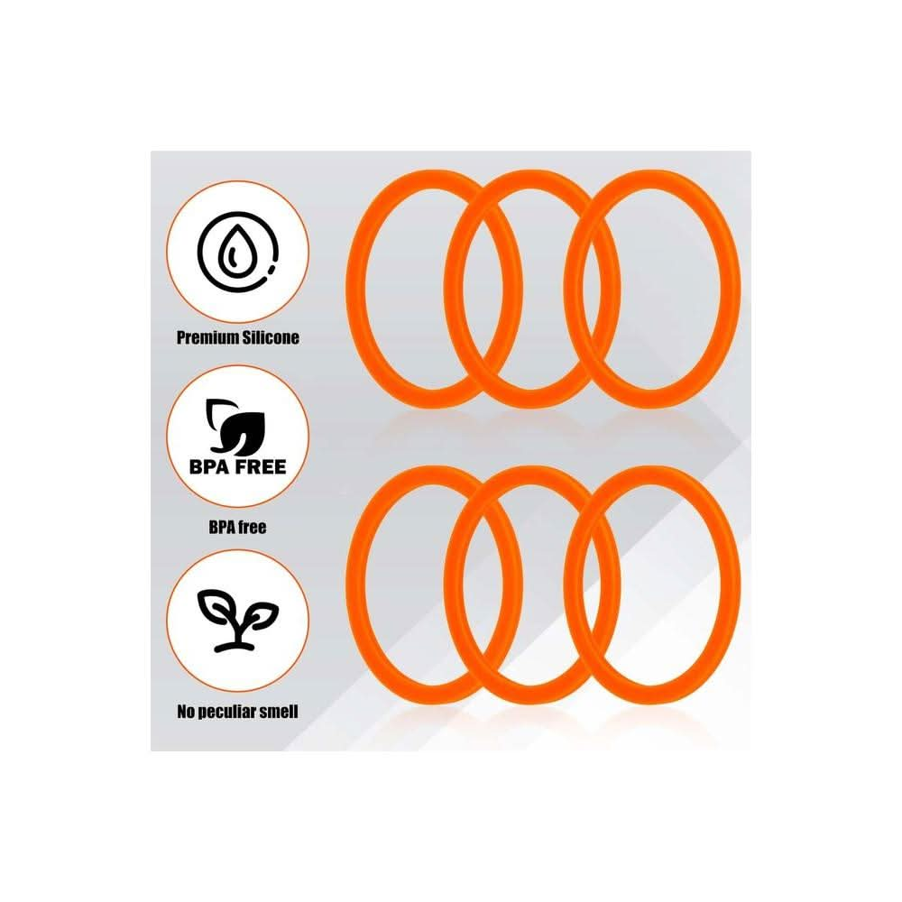 6pcs Replacement Gasket for Water Bottle Silicone BPA Free Lid Seal Rings Compatible with Gatorade Water Bottle Parts Replacement Gasket Water Bottle Accessories Orange - Whlsome - Grocery (Other)