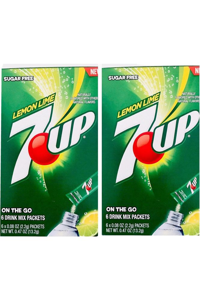 7/ Up Sugar Free Lemonlime on the Go 6 Drink Mix Packets - 2 Boxes - Whlsome - Drinks & Beverages