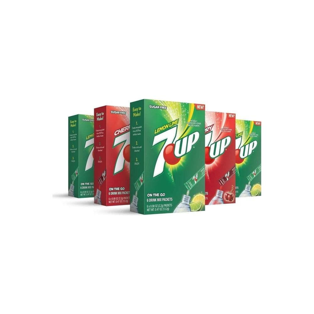 7 - UP - Variety Pack – Powder Drink Mix - (5 boxes, 30 sticks) - Whlsome - Drinks &amp; Beverages