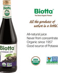 Biotta Organic Elderberry Juice  Naturally Sweetened Fruit Juice For Optimal Immune Support Function  With Immunity Boosting Elderberries  Good Source of Potassium 169 Fl Oz Pk of 6