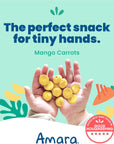 Amara Smoothie Melts - Mango Carrot - Baby Snacks Made With Fruits and Vegetables - Healthy Toddler Snacks For Your Kids Lunch Box - Organic Plant Based Yogurt Melts - 6 Resealable Bags