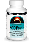 Source Naturals SOD Power 250mg Superoxide Dismutase As Glisodin Nutricosmetic Supplement - 60 Tablets