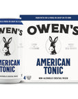 Owens American Tonic Premium Cocktail Mixer Made with Real Quinine and a Unique Zesty Finish  82oz Cans 24 pack