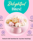 TIDBITS FUN BITES Meringues The Original Pack, All Natural Ingredients, Gluten-Free, Dairy-Free, Low Calorie, and Low Carb Healthy Snacks - Pack of 4 (Vanilla, Strawberry, Chocolate, Cappuccino)