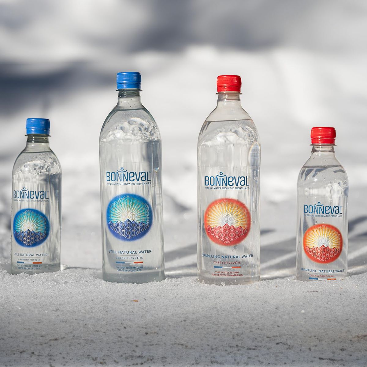 BONNEVAL Natural Spring Water Mineral water from the French Alps 100 Recycled water bottles 6 pack 338 FL OZ