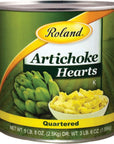 Roland Foods Quartered Artichoke Hearts 5 Pound 8 Ounce Can Pack of 2