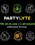 PartyLyte - Complete Party Recovery Mix with Electrolytes, DHM, NAC, Ginger Root, Vitamins & Minerals | Liver Support & Optimal Hydration | Vegan & Keto-Friendly | Tropical Fusion | 8-Count