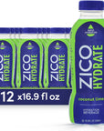 Zico Hydrate Coconut Lime No Artificial Colors or Flavors Kosher Gluten Free  NonGMO 169 Fluid Ounce Pack of 12