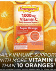 Emergen-C 1000mg Vitamin C Powder for Daily Immune Support Caffeine Free Vitamin C Supplements with Zinc and Manganese, B Vitamins and Electrolytes, Super Orange Flavor - 30 Count