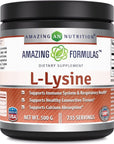 Amazing Formulas L-Lysine Amino Acid Vitamin Supplement (Non-GMO, Gluten Free) - Immune Support, Respiratory Health & More (Powder, 500 Grams)