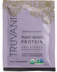 Truvani Organic Vegan Protein Powder Unflavored - 20g of Plant Based Protein, Organic Protein Powder, Pea Protein for Women and Men, Vegan, Non GMO, Gluten Free, Dairy Free (1 Serving)